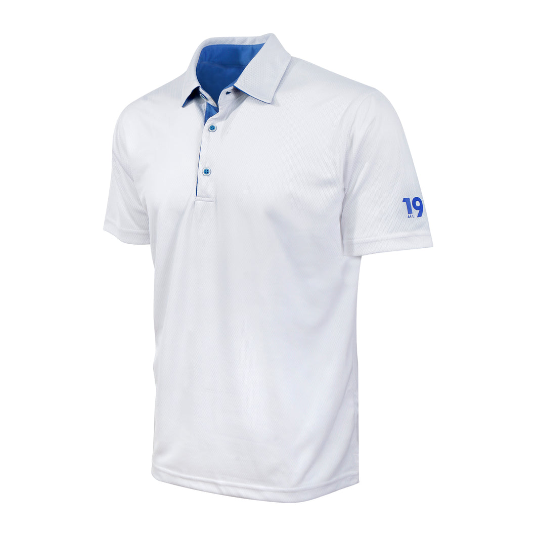 Eco Polo® White with Blue contrast