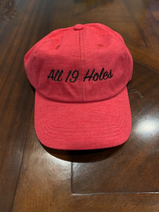 Script All 19 holes hat  (one size)