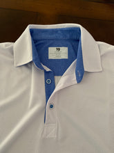 Load image into Gallery viewer, Eco Polo® White with Blue contrast