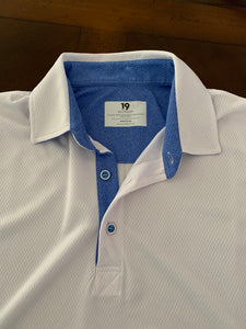 Eco Polo® White with Blue contrast